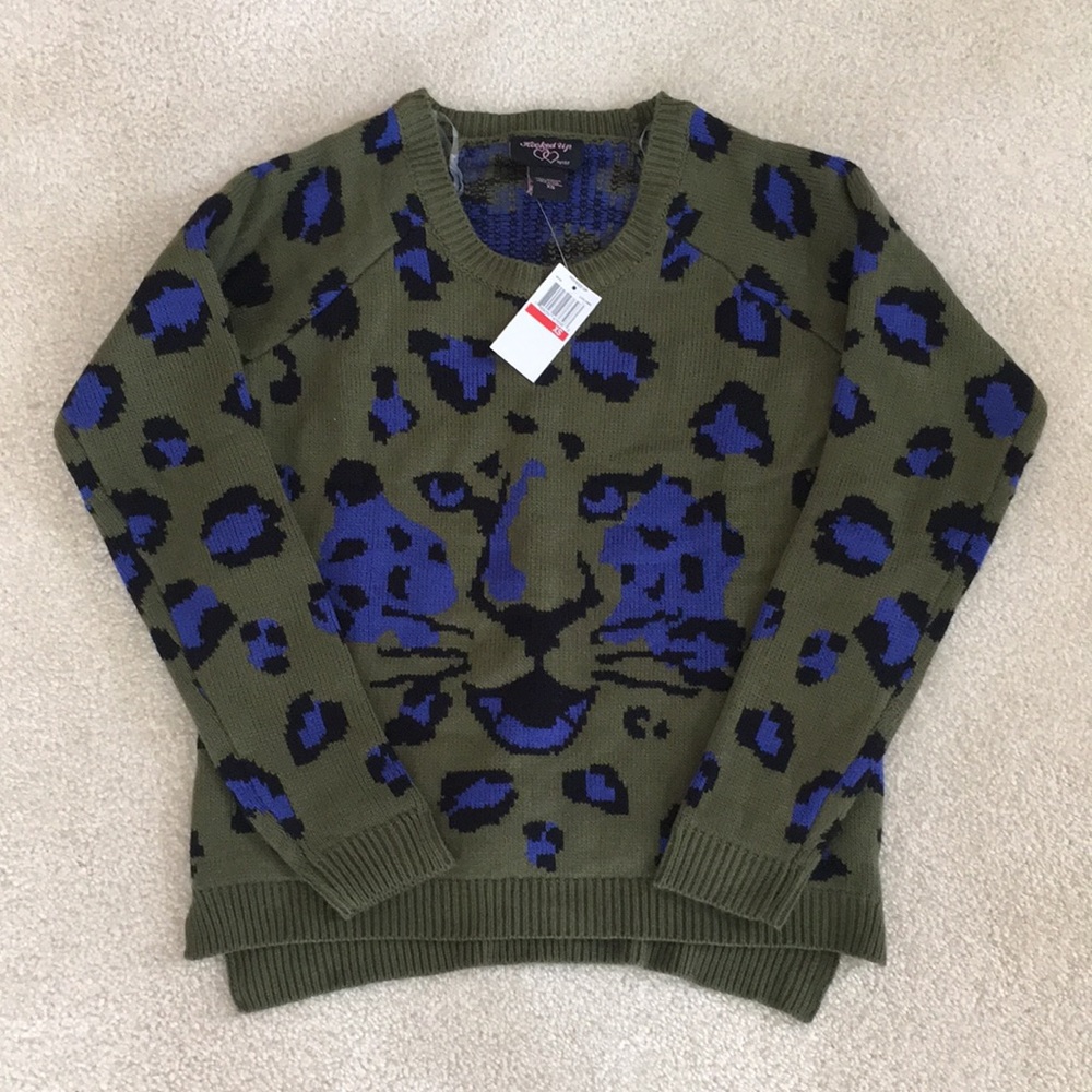 Olive Green Cheetah Sweater